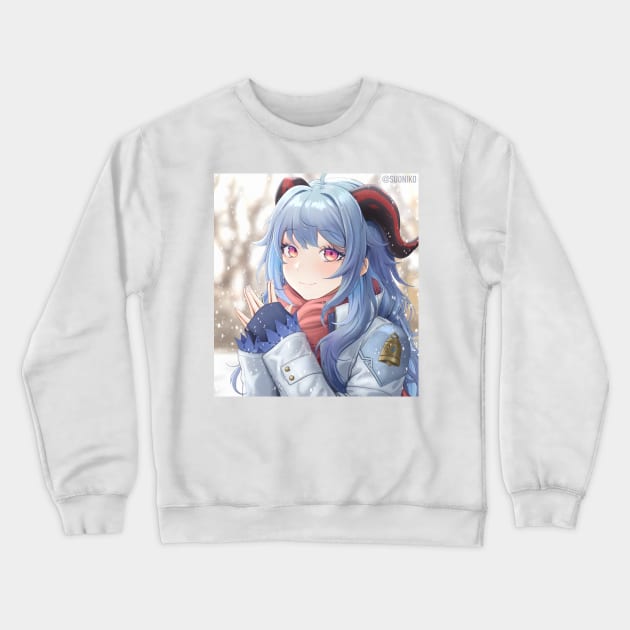 Casual Winter Ganyu Crewneck Sweatshirt by SUONIKO